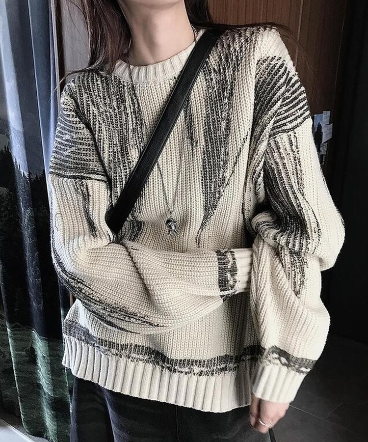 ワッぺンペインティングニット BEIGE