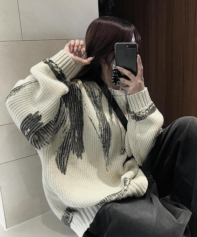 ワッぺンペインティングニット BEIGE