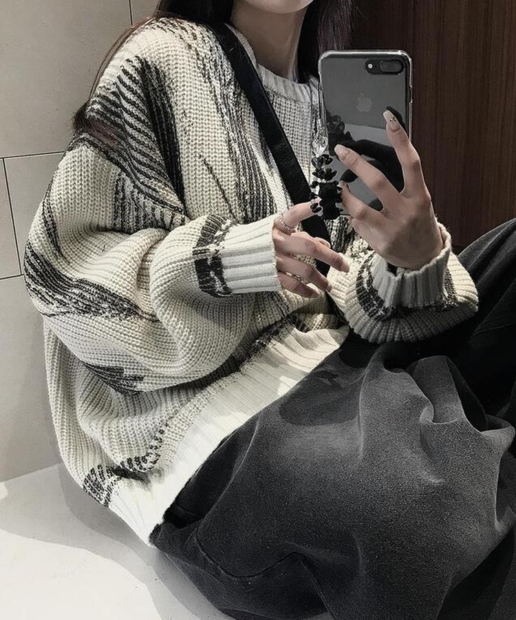 ワッぺンペインティングニット BEIGE
