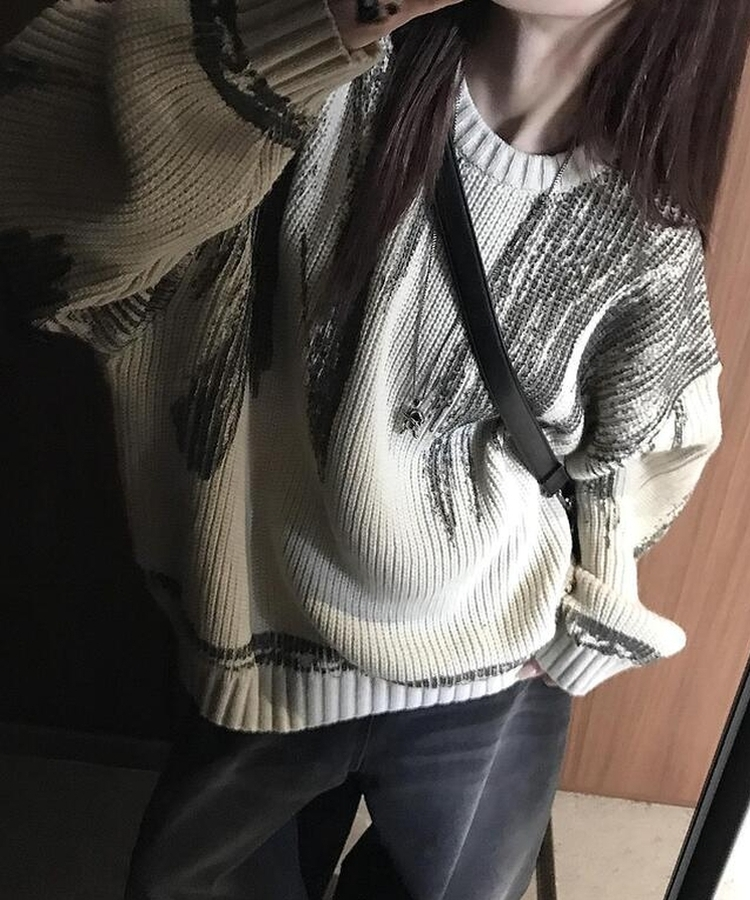 ワッぺンペインティングニット BEIGE