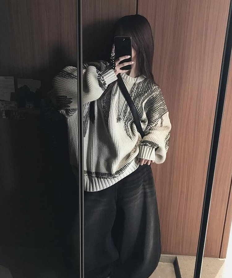 ワッぺンペインティングニット BEIGE