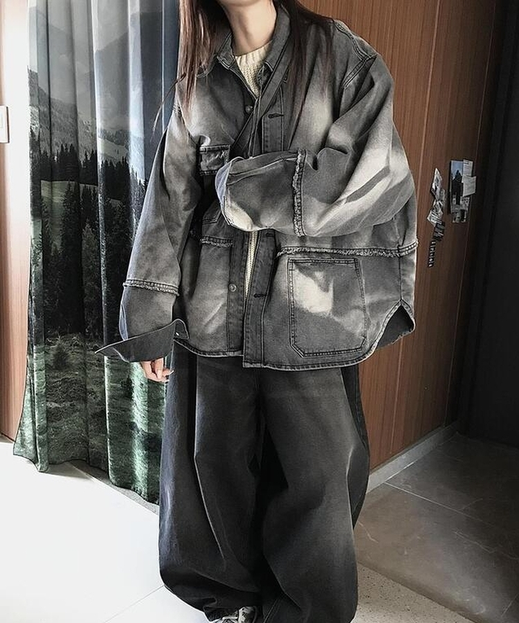 ウォッシングオーバーフィットジャケット BLACK DENIM