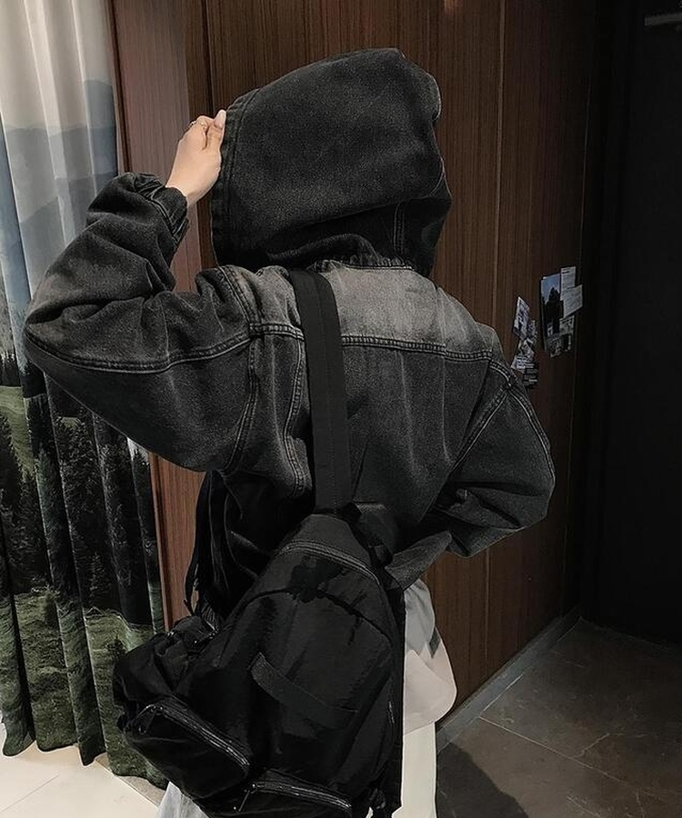 ウォッシングポケットデニムジップアップ BLACK DENIM