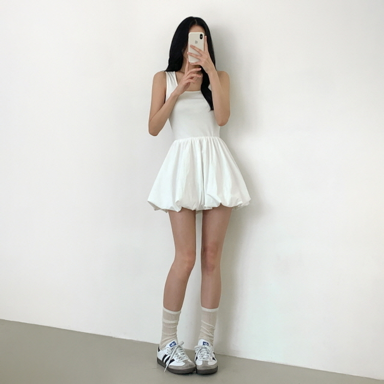 ソルベパンプキンワンピース WHITE