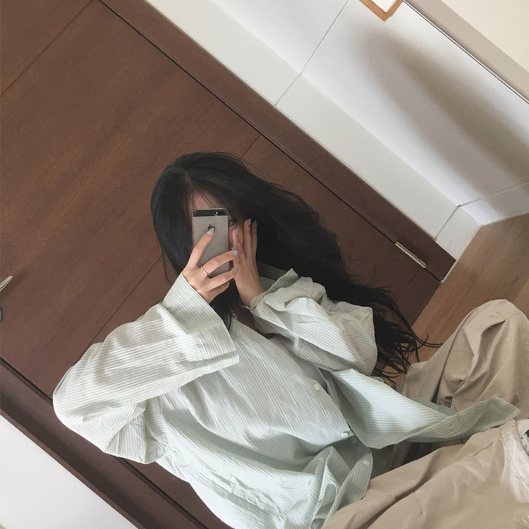 ストライプオーバーフィットシャツ(7color) MINT