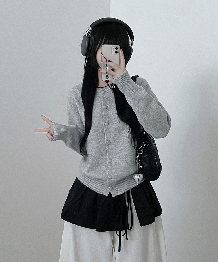 コットンティアードレイヤードミニスカート BLACK