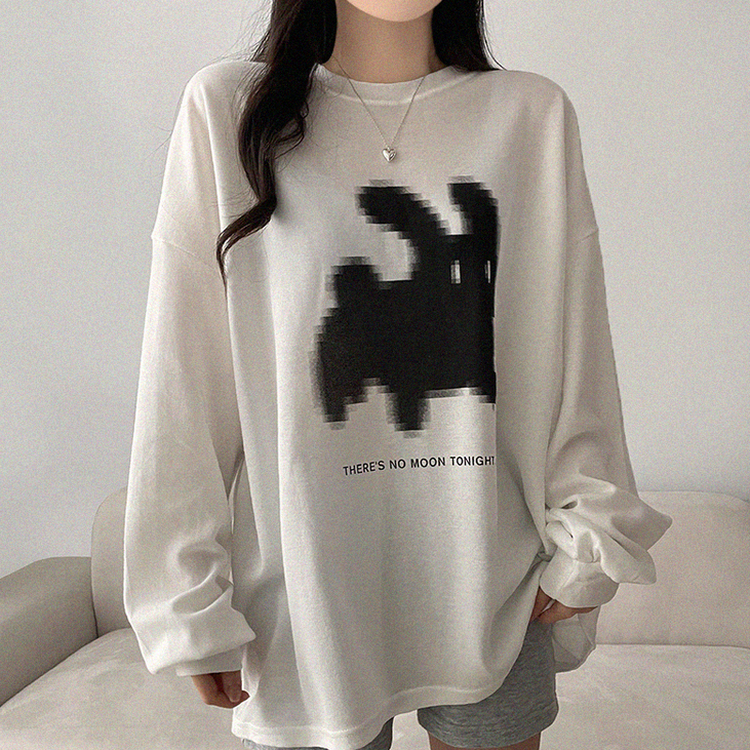 ラビットプリンティング長袖Tシャツ IVORY