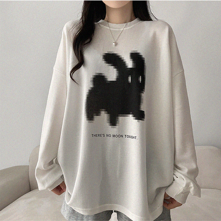 ラビットプリンティング長袖Tシャツ IVORY