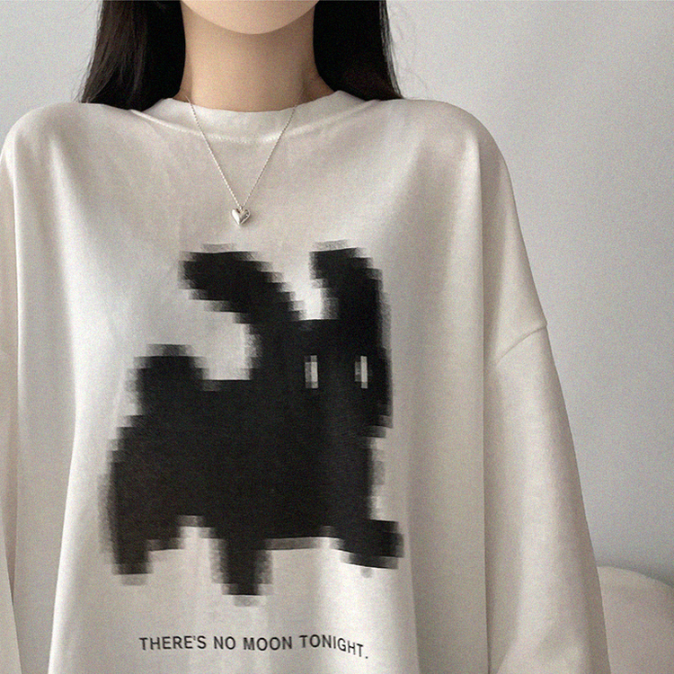 ラビットプリンティング長袖Tシャツ IVORY