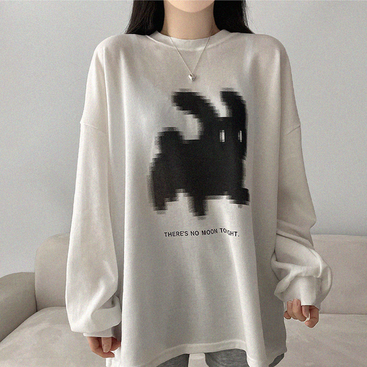 ラビットプリンティング長袖Tシャツ IVORY