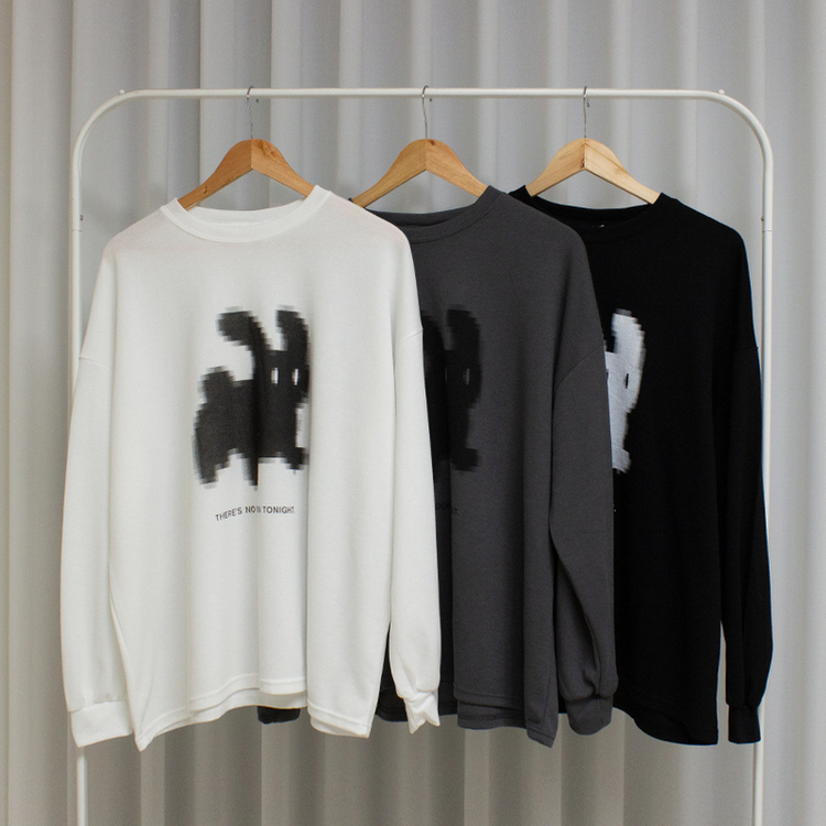 ラビットプリンティング長袖Tシャツ