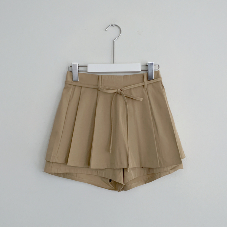 スカートパンツリボンプリーツミニスカート