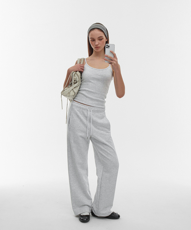 ベーシックストラップキャミソール(5color) MELANGE WHITE