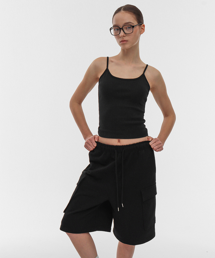 ベーシックストラップキャミソール(5color) BLACK