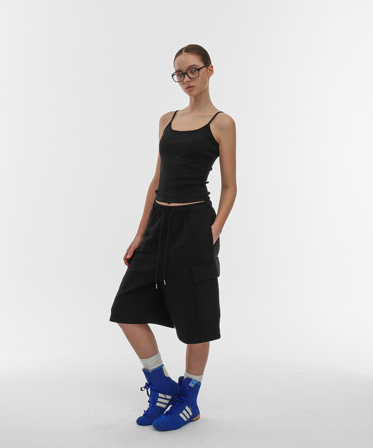 ベーシックストラップキャミソール(5color) BLACK