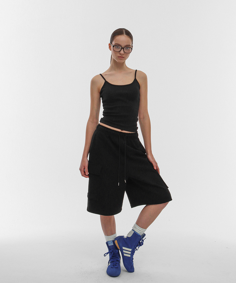 ベーシックストラップキャミソール(5color) BLACK