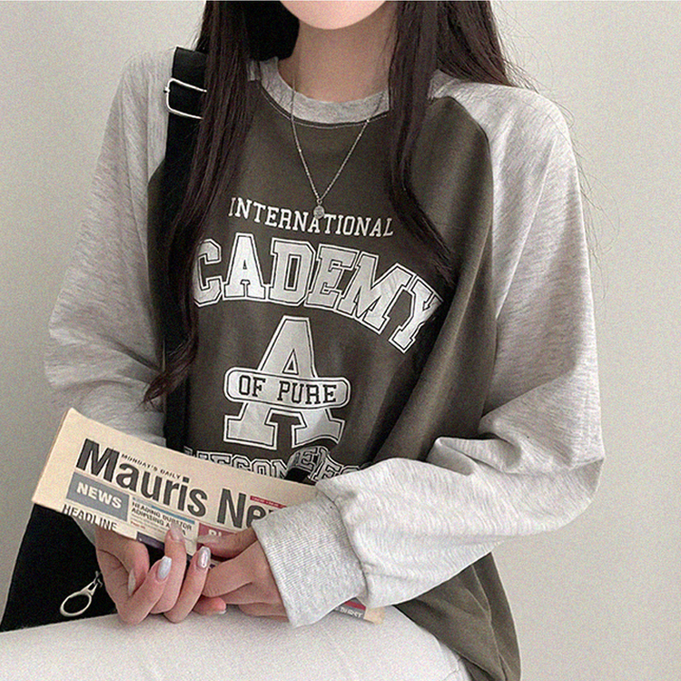 ラグランルーズフィットトレーナー KHAKI