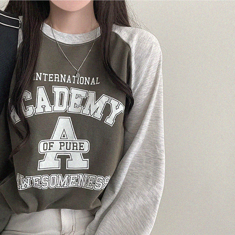 ラグランルーズフィットトレーナー KHAKI