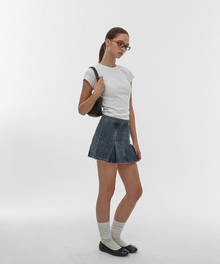 ショートスリーブラウンド半袖Tシャツ(5color) WHITE