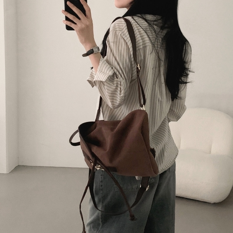 セミクロップストライプベーシックシャツ BEIGE