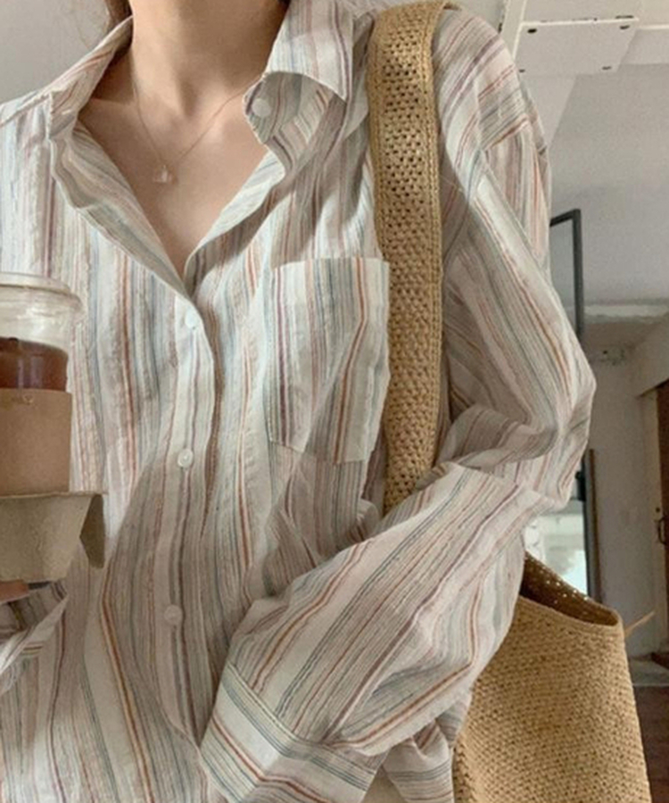 ストライプシャツ BEIGE