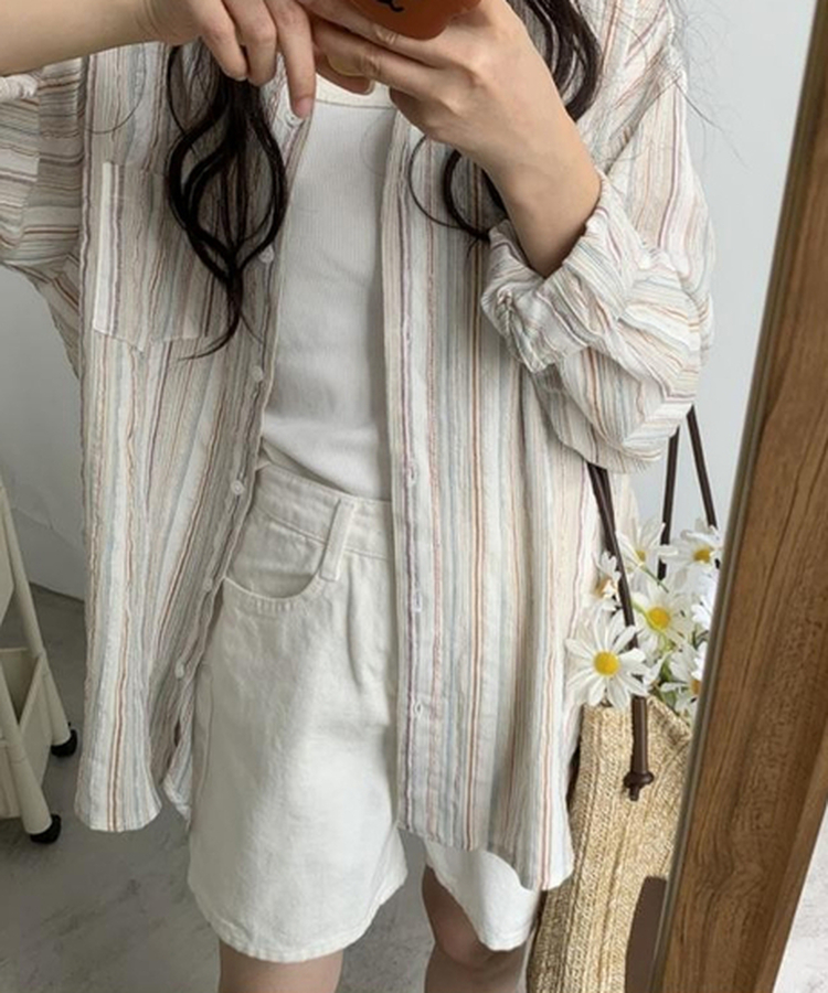 ストライプシャツ BEIGE