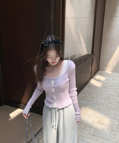 レースダブルトップカーディガン PURPLE