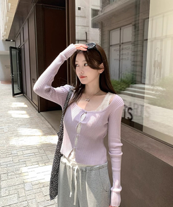 レースダブルトップカーディガン PURPLE