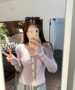 レースダブルトップカーディガン PURPLE