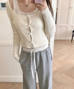 レースダブルトップカーディガン IVORY