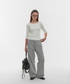 ボートネックTシャツ IVORY