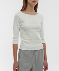 ボートネックTシャツ IVORY
