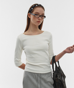 ボートネックTシャツ IVORY