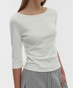 ボートネックTシャツ IVORY
