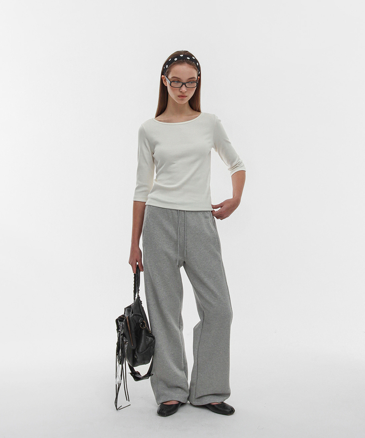 ボートネックTシャツ IVORY