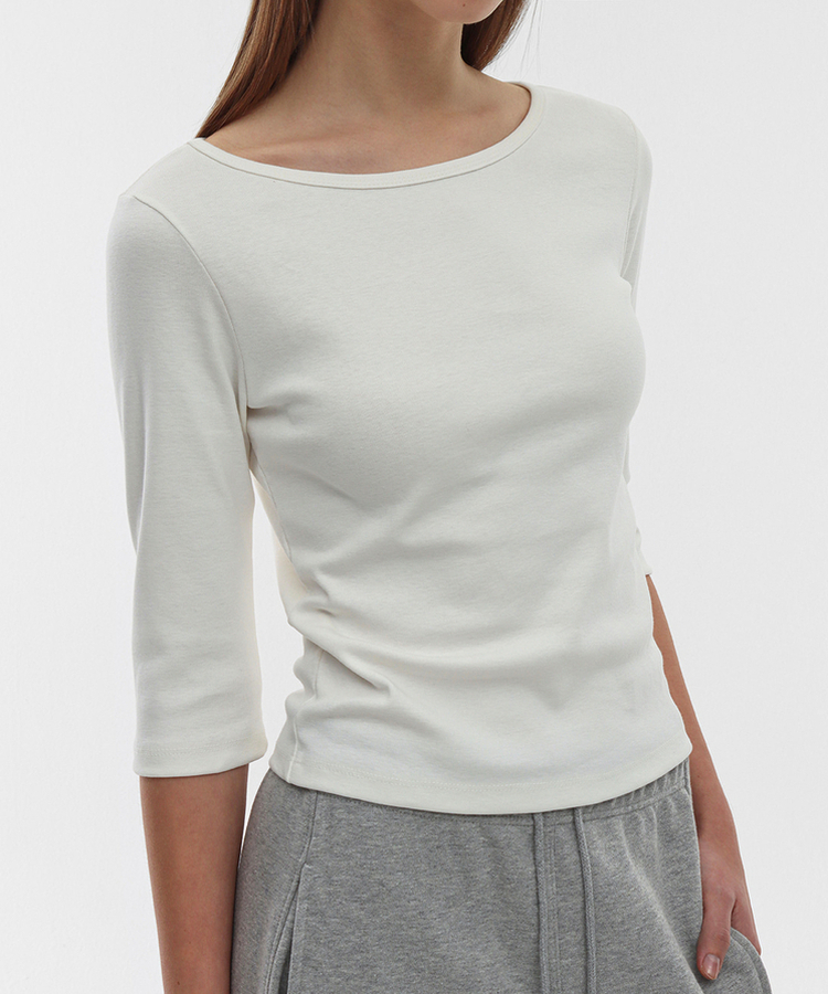 ボートネックTシャツ IVORY