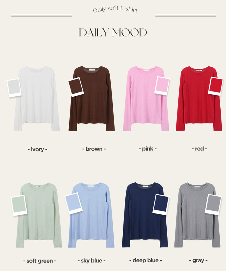 ラウンド長袖Tシャツ(8color)