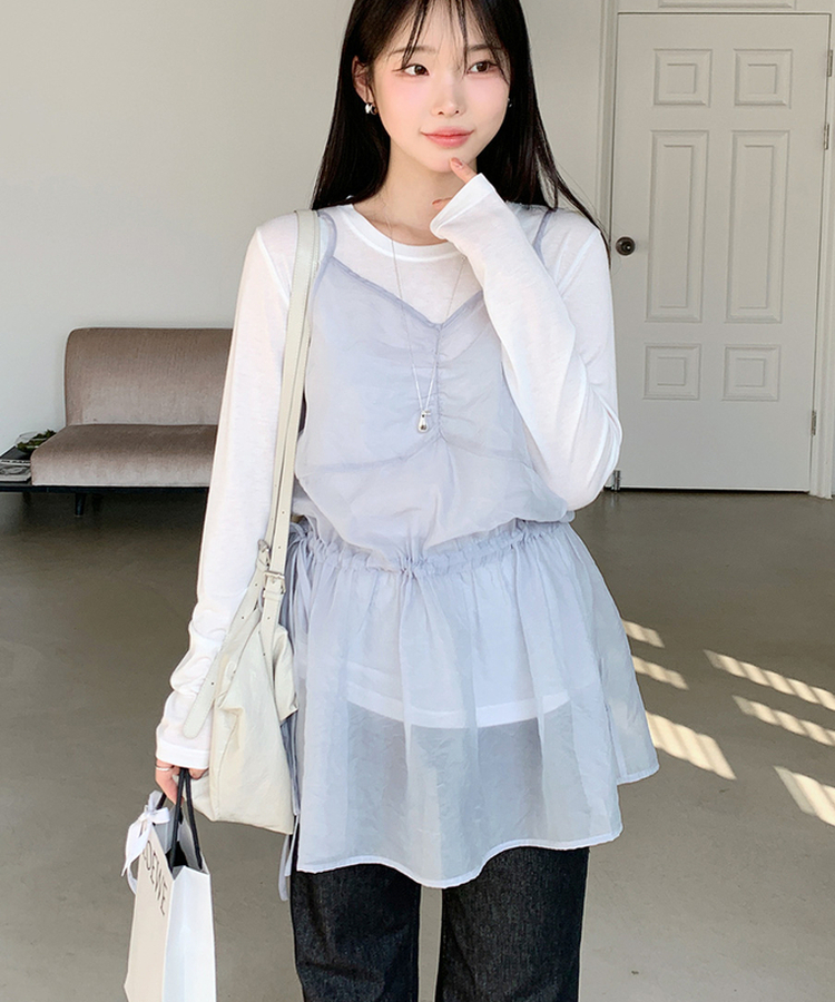 ラウンド長袖Tシャツ(8color) IVORY