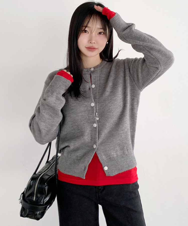 ラウンド長袖Tシャツ(8color) RED