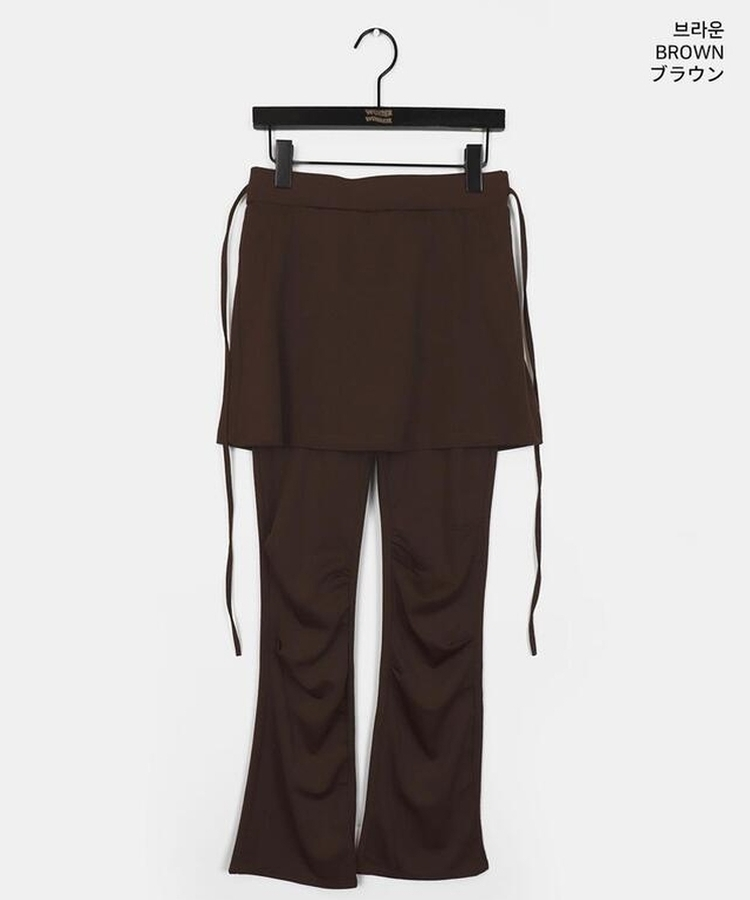 ピンタックブーツカットスカートパンツ