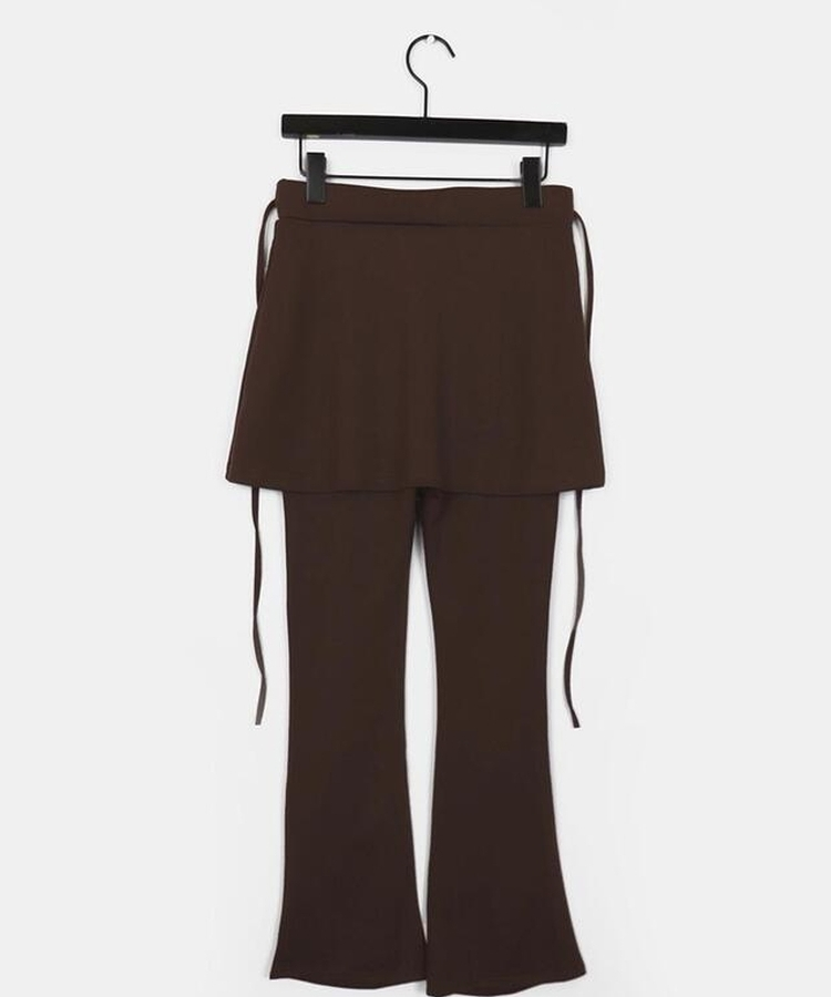 ピンタックブーツカットスカートパンツ