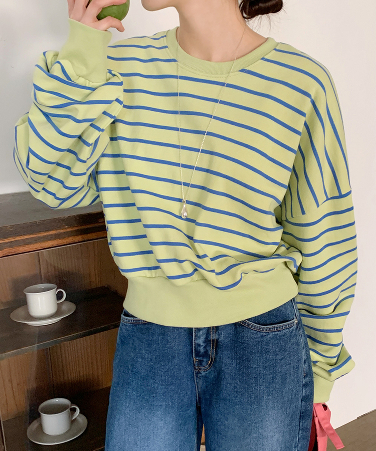 ストライプトレーナー SOFT GREEN