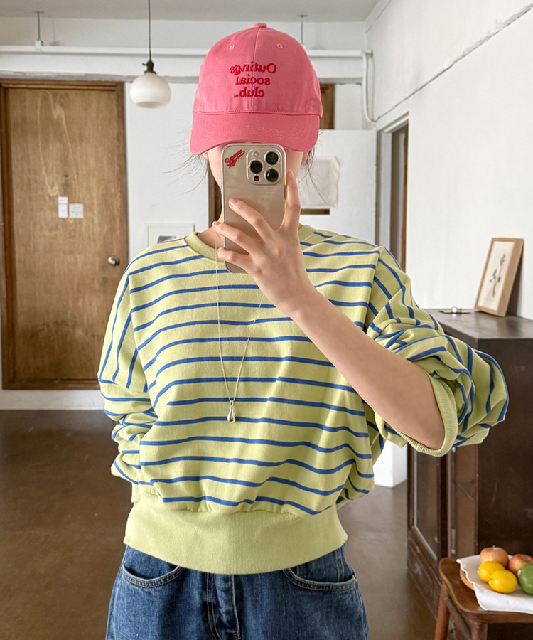 ストライプトレーナー SOFT GREEN