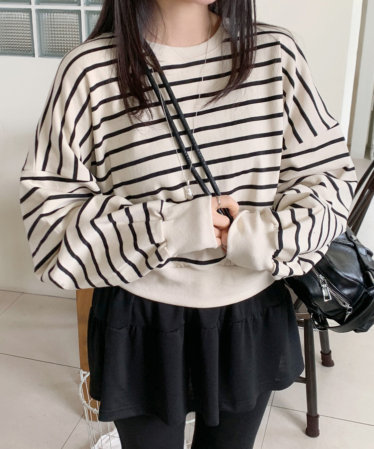 ストライプトレーナー CREAM