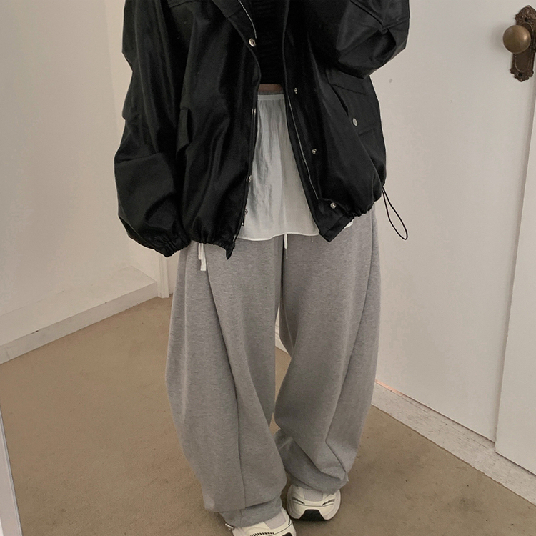 ジョガーストリングバルーンワイドパンツ GREY