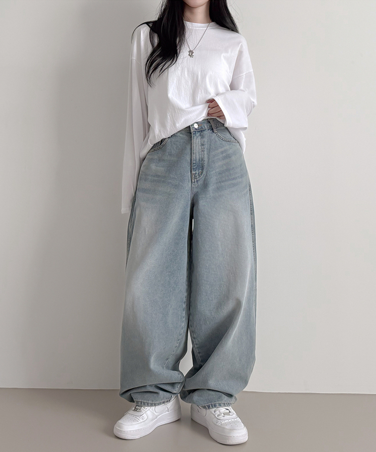 ワイドクロスデニムパンツ LIGHT DENIM