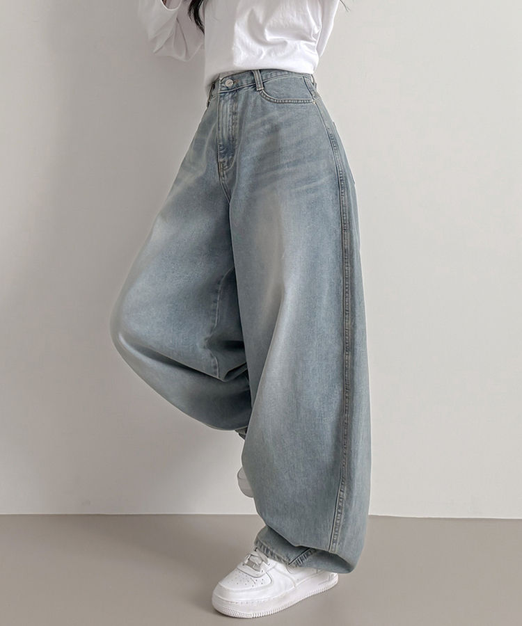 ワイドクロスデニムパンツ LIGHT DENIM