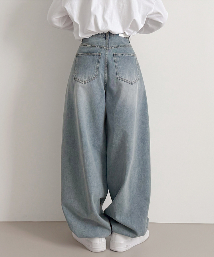ワイドクロスデニムパンツ LIGHT DENIM