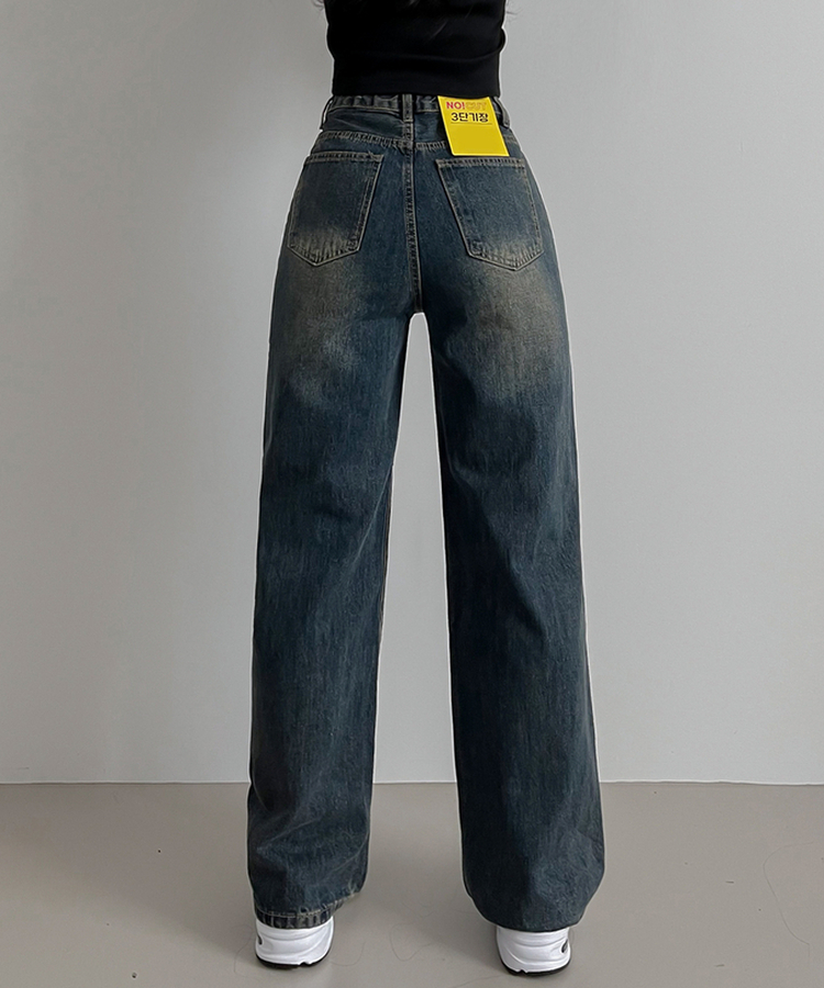 【丈別】ビンテージダメージデニムパンツ(5color) VINTAGE DEEP BLUE