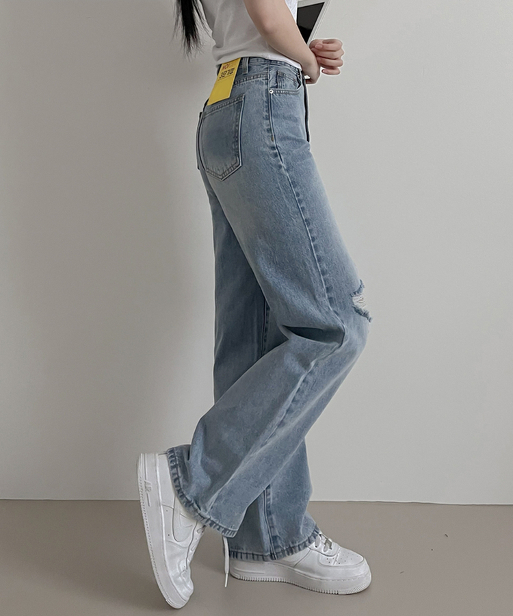 【丈別】ビンテージダメージデニムパンツ(5color) LIGHT DENIM